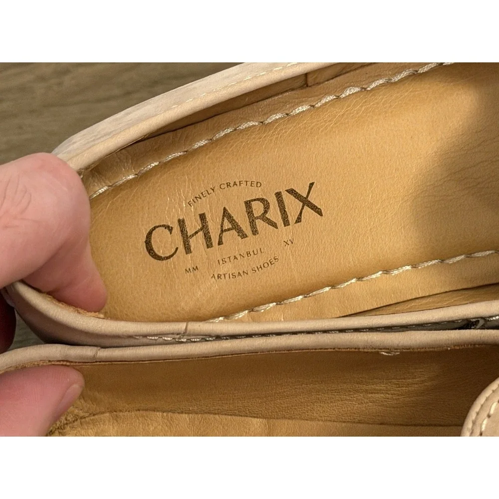 Charix Womens 40 Beige Suede Slip On Loafers Casual Comfort Everyday Style
